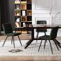 Duhome Dining Chairs Reception Chairs, Accent Living Room Chairs Fabric with Black Metal Legs for Living Room/Kitchen/Vanity Set of 4 Green