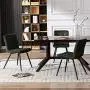 Duhome Dining Chairs Reception Chairs, Accent Living Room Chairs Fabric with Black Metal Legs for Living Room/Kitchen/Vanity Set of 4 Green