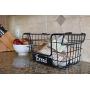 BirdRock Home Stacking Wire Market Baskets with Chalk Label - Set of 2 - Fruit Vegetable Produce Metal Storage Bin for Kitchen Counter - Pantry Cabinet - Bathroom Shelves - Metallic Black