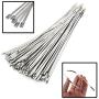 Stainless Steel Cable Ties, Tiberham 100 Pcs 7.9 Inches Heavy Duty Self-Locking Cable Zip Ties, Multi-Purpose Metal Exhaust Wrap Locking Ties for Home Office Garage Workshop