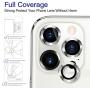 Hoerrye For Iphone 12 Pro Max Camera Lens Protector, Metal Full Cover + Tempered Glass Circle Screen Protection For Iphone 6.7 Accessories - Silver