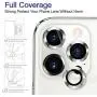 Hoerrye For Iphone 12 Pro Max Camera Lens Protector, Metal Full Cover + Tempered Glass Circle Screen Protection For Iphone 6.7 Accessories - Silver