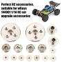 16pcs Metal Gear, Metal Spur Diff Differential Main Gear RC Gear Upgrade Parts Fit for Wltoys 144001 1/14 RC Car Accessory