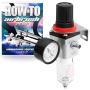 PointZero Pro Airbrush Air Compressor Regulator with Water-Trap Filter