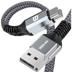 BrexLink USB C Fast Charging Cable(3A), USB C to USB A Charger (6.6ft/2 Pack), Nylon Braided Fast Charging Cord for Samsung Galaxy S10 S9 S8 Note 9, Pixel, LG V30 G6, Nintendo Switch(Grey)