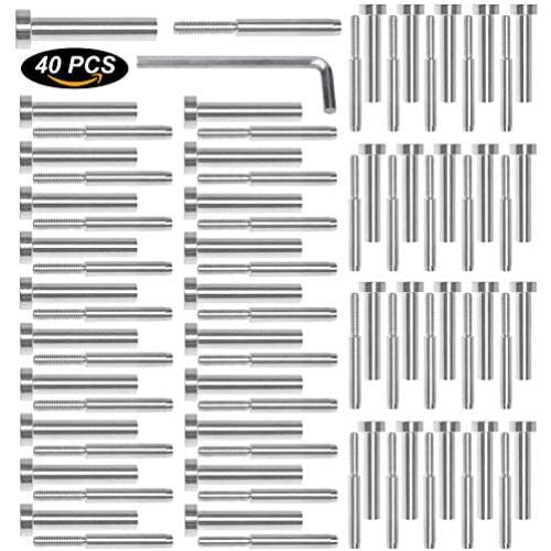 CKE 40 Pack Stainless Steel Invisible Receiver and Swage Stud End for 3/16 Inch Cable Railing, Deck Stair Threaded End Fitting for Wood & Metal Post CKE 40 Pack Stainless Steel Invisible Receiver and Swage Stud End for 3/16 Inch Cable Railing, Deck Stair Threaded End Fitting for Wood & Metal Post