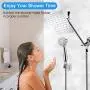 Kaqinu Shower Head , 8 High Pressure Rainfall Shower Head / Handheld Showerhead Combo with 11” Extension Arm, Anti-leak Shower Head with Holder/ Hose, Flow Regulator, Chrome Kaqinu Shower Head , 8 High Pressure Rainfall Shower Head / Handheld Showerhead Combo with 11” Extension Arm, Anti-leak Shower Head with Holder/ Hose, Flow Regulator, Chrome