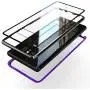Compatible with Samsung Galaxy Note 8 Case, Jonwelsy 360 Degree Front and Back Transparent Tempered Glass Cover, Strong Magnetic Adsorption Technology Metal Bumper (Blue)