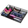 Custom Drawer Organizer Tray – 20 Adjustable Metal Mesh Dividers to Create Custom Storage Sections. Easily Organize Office Desk Supplies and Accessories. Perfect Home or Office Drawer Tray. (Black)