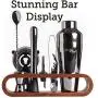 Mixology Bartender Kit: 10-Piece Bar Set Cocktail Shaker Set with Stylish Mahogany Stand | Perfect Home Bartending Kit with Bar Tools and Martini Shaker for Foolproof Drink Mixing (Gun-Metal Black) Mixology Bartender Kit: 10-Piece Bar Set Cocktail Shaker Set with Stylish Mahogany Stand | Perfect Home Bartending Kit with Bar Tools and Martini Shaker for Foolproof Drink Mixing (Gun-Metal Black)