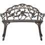 Metal Outdoor Bench Outdoor Patio Bench Garden Park Bench Iron Cast Aluminum Romantic Rose Antique Decoration Bench Porch Path Chair Suitable for Outdoor Parks Patio Backyard Lawn Porch Garden