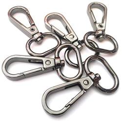 YIXI-SBest 15 Pcs 3/4'' Inside Diameter Oval Ring Lobster Clasp Claw Swivel for Strap Push Gate Lobster Clasps Hooks Swivel Snap Fashion Clips (3/4 inch, Gunmetal)