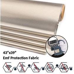 Faraday Fabric-EMI RFID Shielding-Block WiFi/RF Anti-Radiation Military Grade for Radiowave Microwave and Radiation Protection Nickel Copper Fabric, Emf Protection Fabric 36''x44'' inch