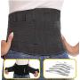 Abahub Lumbar Lower Back Brace and Support Belt with Dual Adjustable Straps, Helps Relief Pain with Sciatica, Scoliosis, Herniated, Black Large