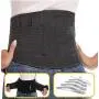 Abahub Lumbar Lower Back Brace and Support Belt with Dual Adjustable Straps, Helps Relief Pain with Sciatica, Scoliosis, Herniated, Black Large