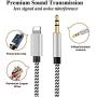 [Apple MFi Certified] Aux Cord for iPhone, Lightning to 3.5mm Nylon Braided Audio Stereo Cable for iPhone 11/11 Pro/XS/XR/X 8 7 6/iPad/iPod to Car/Home Stereo, Speaker, Headphone (3.3FT, Silver)
