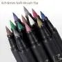 Premium Metallic Marker Calligraphy Brush Pens, Ohuhu Set of 12 Glitter Paint Pen Window Marker for DIY Valentines Day Birthday Card Making, Coloring Books, Photo Album, Glass Back To School Gift Premium Metallic Marker Calligraphy Brush Pens, Ohuhu Set of 12 Glitter Paint Pen Window Marker for DIY Valentines Day Birthday Card Making, Coloring Books, Photo Album, Glass Back To School Gift