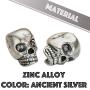 150PCS Antique Tibet Silver Skeleton Skull Metal Spacer Beads, Halloween Bead Great DIY Jewelry Making Crafts Accessories for Necklace, Bracelets and Earrings Making 4mm Hole