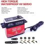 AGFrc 32KG IP67-Waterproof Servo High-Torque - Magnetic Sensor Coreless Servo Full Metal Gear for 1/10 RC Car Boat Crawler, Control Angle 180° (A73CHLW)