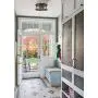 Farmhouse Drum Flush Mount Ceiling Light Seeded Glass Pendant Shade Ceiling Light Fixture Dining Room Light