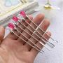 ISKYBOB 2 Sets Silicone Resin Mold Tool Set Stirring Needle Spoon Jewelry Making Kit, Pink+Rose Red