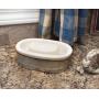 Creative Co-op Galvanized Metal and Stoneware Vintage Soap Dish