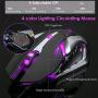 Orange Gaming Keyboard Mouse Combo Wired,Color Change LED Backlit Computer Gaming Keyboad,Lighted PC Gaming Mouse,USB Keyboard Clicky Keys,Durable Metal Structure,for Xbox One PS4 Games Gamer Working