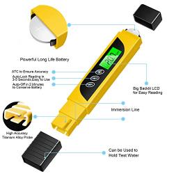 Water Tester Digital TDS Meter, EC Meter， PPM Meter and Temp Meter，0-9999 ppm, Portable Water Quality Tester Suitable for Home ATC Drinking Water, Spa, Aquarium