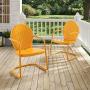 Crosley Furniture CO1001A-TG Griffith Retro Metal Outdoor Chair, Tangerine
