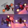 HTTMT- Motorcycle Chrome Amber Metal Tombstone Brake Tail W/Light Signal Compatiable With Big Twin Motorcycle Bike [P/N: XH3118B-A-01-CD+AMBER]