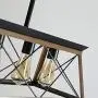 XIPUDA 5-Light Linear Pendant Light Fixture Kitchen Island Lighting Antique Industrial Metal Farmhouse Chandeliers (Walnut)