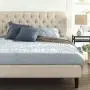 ZINUS Misty Upholstered Platform Bed Frame / Mattress Foundation / Wood Slat Support / No Box Spring Needed / Easy Assembly, Taupe, Queen ZINUS Misty Upholstered Platform Bed Frame / Mattress Foundation / Wood Slat Support / No Box Spring Needed / Easy Assembly, Taupe, Queen