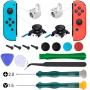 UOWGA Joycon Joystick Replacement, 2 Pack Switch Analog Thumbstick for Nintendo Switch, Joy Con Controller Repair Kit Include Metel Lock Buckles, Screwdrivers, Thumb Stick Caps and Pry Tools