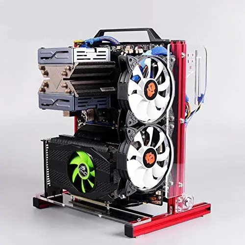 Tangxi M-ATX ATX ITX Motherboard Chassis DIY Set, Computer Aluminum Open Air Frame Chassis Case, DIY Chassis Bracket Open Chassis ATX Vertical Chassis Rack Metal Frame Heat Dissipation (Red) Tangxi M-ATX ATX ITX Motherboard Chassis DIY Set, Computer Aluminum Open Air Frame Chassis Case, DIY Chassis Bracket Open Chassis ATX Vertical Chassis Rack Metal Frame Heat Dissipation (Red)