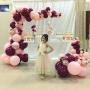 zorpia 50 Pieces Burgundy Balloons Kit Latex Pink Balloons Metallic Pink Balloons for Wedding Bridal Shower Birthday Party Anniversary Decoration