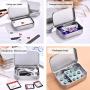 Hotop 12 Pack 3.75 by 2.45 by 0.8 Inch Silver Metal Rectangular Empty Hinged Tins Box Containers with Lids Mini Portable Box Small Storage Kit, Home Organizer