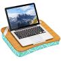 LapGear Designer Lap Desk with Phone Holder and Device Ledge - Aqua Trellis - Fits up to 15.6 Inch Laptops - Style No. 45422,Medium - Fits up to 15.6'' Laptops