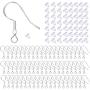 100 PCS/50 Pairs 925 Sterling Silver Earring Hooks Fish Hook Ear Wires French Wire Hooks Hypo-allergenic Jewelry Findings Earring Parts DIY Making With 100 PCS Clear Rubber Earring Safety Backs