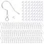 100 PCS/50 Pairs 925 Sterling Silver Earring Hooks Fish Hook Ear Wires French Wire Hooks Hypo-allergenic Jewelry Findings Earring Parts DIY Making With 100 PCS Clear Rubber Earring Safety Backs