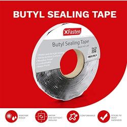 XFasten Black Butyl Seal Tape 1/8-Inch x 3/4-Inch x 30-Foot Leak Proof Putty Tape for RV Repair, Window, Boat Sealing, Glass and EDPM Rubber Roof Patching