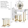 Iwell Vanity Table Set with 3 Colors Lighted Mirror, 1 Storage Cabinet & 2 Drawers, Dressing Makeup Table with Cushioned Stool, Gift for Girl, Women, Dresser Desk for Bedroom, Bathroom White