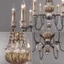 KunMai Retro Rustic 6-Light Sculpted Wood Rust Metal Clear Crystal Candle Style Chandelier KunMai Retro Rustic 6-Light Sculpted Wood Rust Metal Clear Crystal Candle Style Chandelier