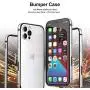 Slim Thin Phone Case Compatible with iPhone 12 12 Pro, Metal Bumper Cover with Soft TPU Inner [No Signal Interference][Support Wireless Charging] Compatible for iPhone 12 12 Pro, Silver