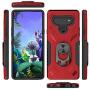 Topnow for LG K51 Case, LG Reflect Case, LG Q51 Case, [Military Grade] 12ft Drop Tested Rotatable Metal Ring Holder Compatible with Magnetic Car Kickstand Case for LG K51 (Red)