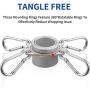 4 Pieces Flag Pole Rings Aluminum Alloy Mounting Rings 360 Degree Rotating Flagpole Anti Wrap Flag Pole with Clip Hook for 1 Inch Diameter Flag Pole (Silver)