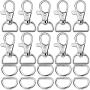 Paxcoo 60Pcs Swivel Snap Hooks and D Rings for Lanyard and Sewing Projects (1” Inside Width) Paxcoo 60Pcs Swivel Snap Hooks and D Rings for Lanyard and Sewing Projects (1” Inside Width)