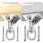 ZNCMRR Heavy Duty Swing Hangers Set 1000LB Capacity, Permanent Antirust Stainless Steel 304S Swivel Hooks 360°Rotate for Concrete and Wooden Swing Sets, Playground Porch Yoga Hammock (2 Pack) ZNCMRR Heavy Duty Swing Hangers Set 1000LB Capacity, Permanent Antirust Stainless Steel 304S Swivel Hooks 360°Rotate for Concrete and Wooden Swing Sets, Playground Porch Yoga Hammock (2 Pack)