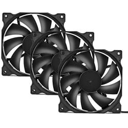 uphere 3-Pack Long Life Computer Case Fan 120mm Cooling Case Fan for Computer Cases Cooling,12BK3-3