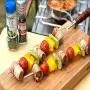 DONGXIUB Grilling Stainless Steel Needles Barbecue Forks Roasting Sticks BBQ Forks and U Shape Metal Shish Kebab Skewers with Wooden Handle 7 Piece Set DONGXIUB Grilling Stainless Steel Needles Barbecue Forks Roasting Sticks BBQ Forks and U Shape Metal Shish Kebab Skewers with Wooden Handle 7 Piece Set