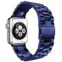 HUANLONG Compatible with Apple Watch Band, Solid Stainless Steel Metal Replacement Watchband Bracelet with Compatible with iWatch Series 1/2/3/4/5(Blue 38mm)